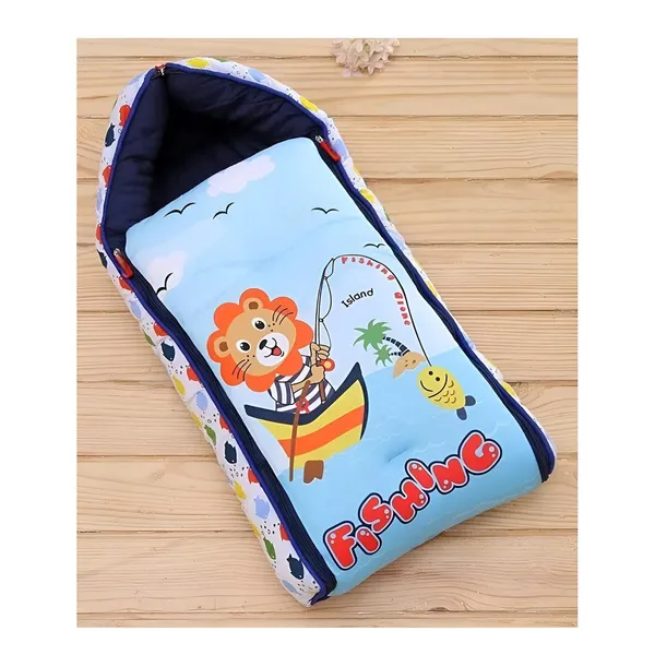 Blue_Pure_Cotton_Breathable_Sleeping_Bag_With_Smooth_Zipper_Carry_Nest_Bedding_For_Newborn_Baby