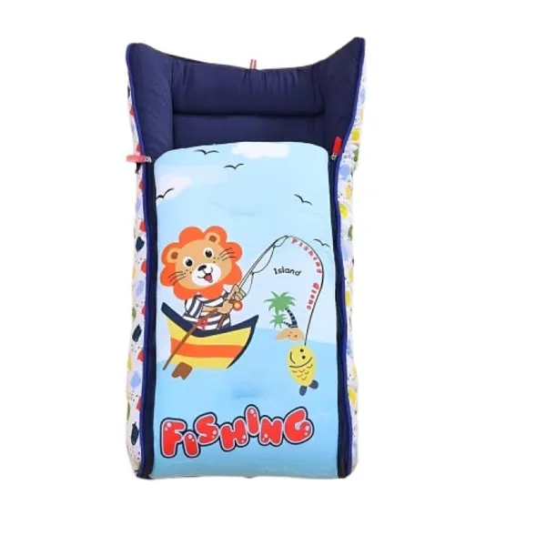 Blue_Pure_Cotton_Breathable_Sleeping_Bag_With_Smooth_Zipper_Carry_Nest_Bedding_For_Newborn_Baby