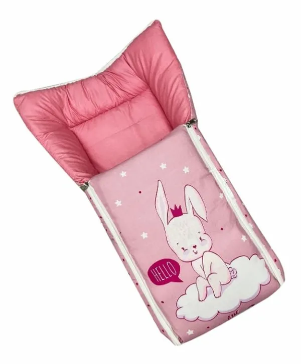 Pink_Pure_Cotton_Breathable_Sleeping_Bag_With_Smooth_Zipper_Carry_Nest_Bedding_For_Newborn_Baby