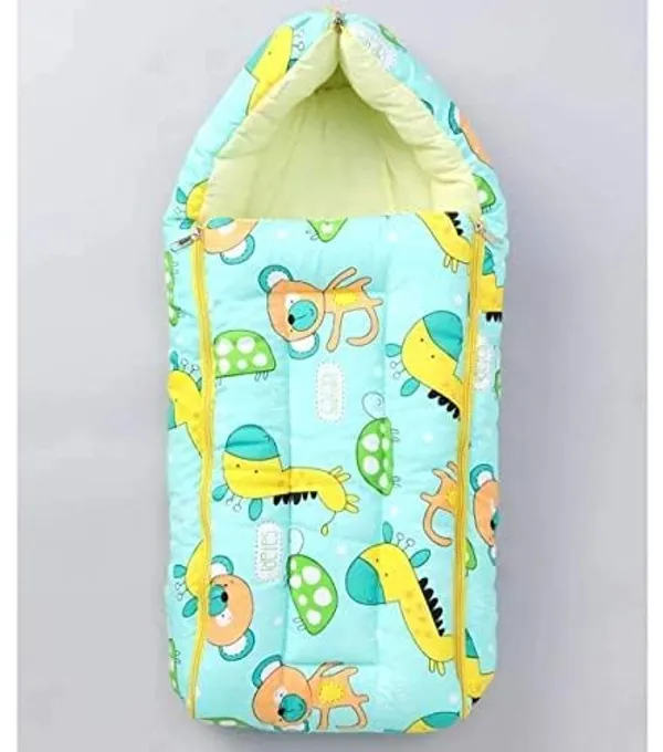 Sea_Blue_Pure_Cotton_Breathable_Sleeping_Bag_With_Smooth_Zipper_Carry_Nest_Bedding_For_Newborn_Baby