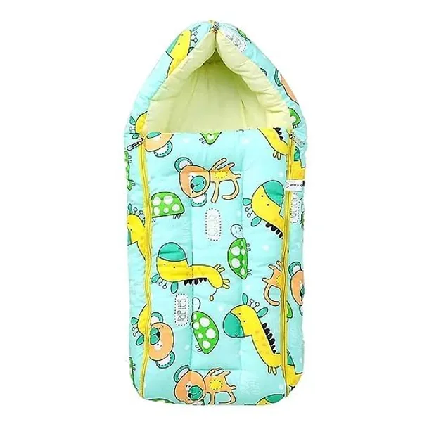 Sea_Blue_Pure_Cotton_Breathable_Sleeping_Bag_With_Smooth_Zipper_Carry_Nest_Bedding_For_Newborn_Baby