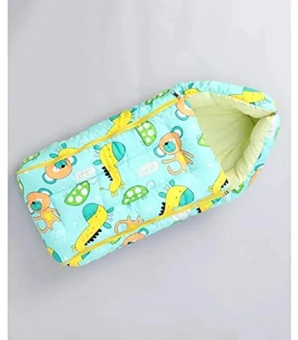 Sea_Blue_Pure_Cotton_Breathable_Sleeping_Bag_With_Smooth_Zipper_Carry_Nest_Bedding_For_Newborn_Baby