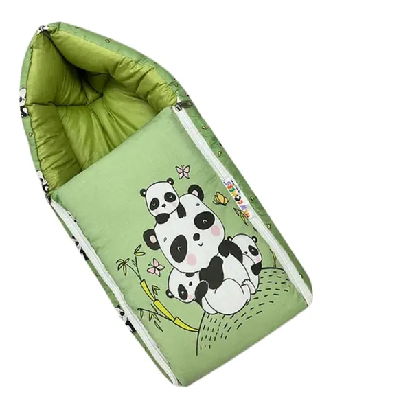 Green_Pure_Cotton_Breathable_Sleeping_Bag_With_Smooth_Zipper_Carry_Nest_Bedding_For_Newborn_Baby