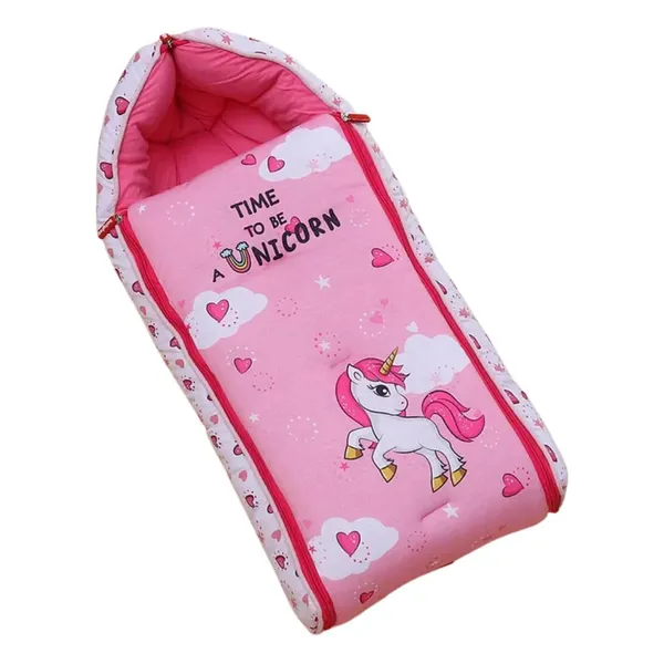 Pink_Pure_Cotton_Breathable_Sleeping_Bag_With_Smooth_Zipper_Carry_Nest_Bedding_For_Newborn_Baby