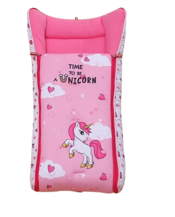 Pink_Pure_Cotton_Breathable_Sleeping_Bag_With_Smooth_Zipper_Carry_Nest_Bedding_For_Newborn_Baby