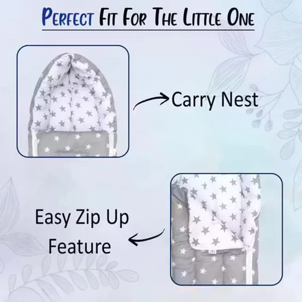 Grey_Pure_Cotton_Breathable_Sleeping_Bag_With_Smooth_Zipper_Carry_Nest_Bedding_For_Newborn_Baby
