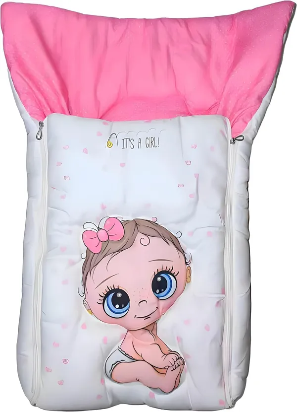 Pink_Pure_Cotton_Breathable_Sleeping_Bag_With_Smooth_Zipper_Carry_Nest_Bedding_For_Newborn_Baby