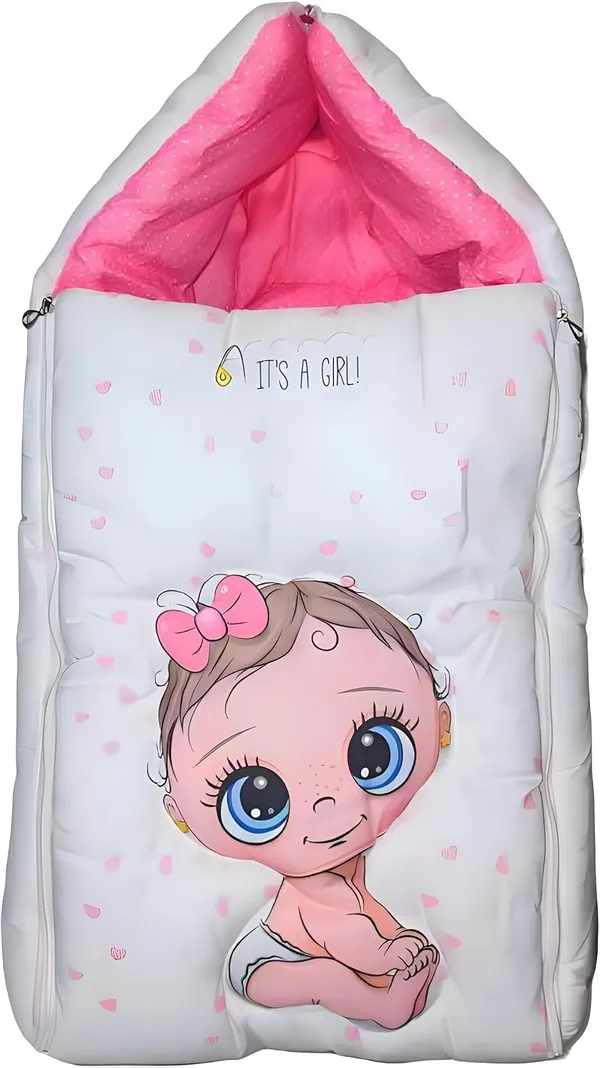 Pink_Pure_Cotton_Breathable_Sleeping_Bag_With_Smooth_Zipper_Carry_Nest_Bedding_For_Newborn_Baby