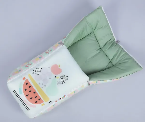 Green_Pure_Cotton_Breathable_Sleeping_Bag_With_Smooth_Zipper_Carry_Nest_Bedding_For_Newborn_Baby