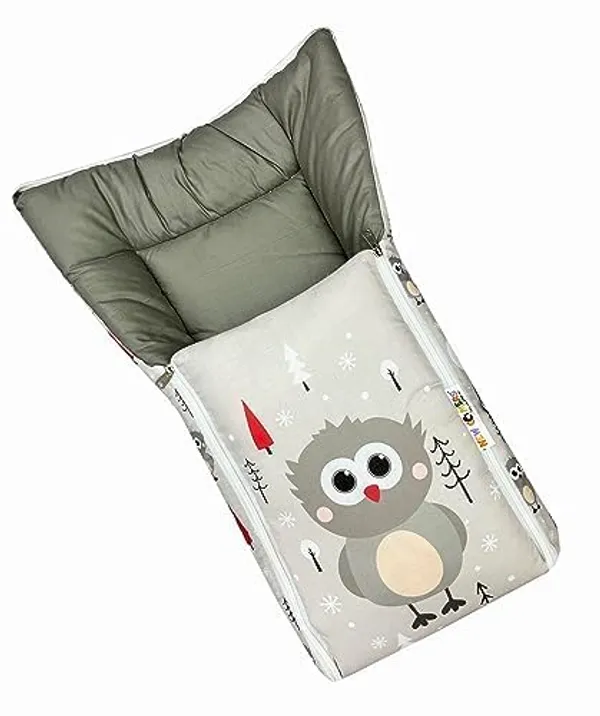 Grey_Pure_Cotton_Breathable_Sleeping_Bag_With_Smooth_Zipper_Carry_Nest_Bedding_For_Newborn_Baby