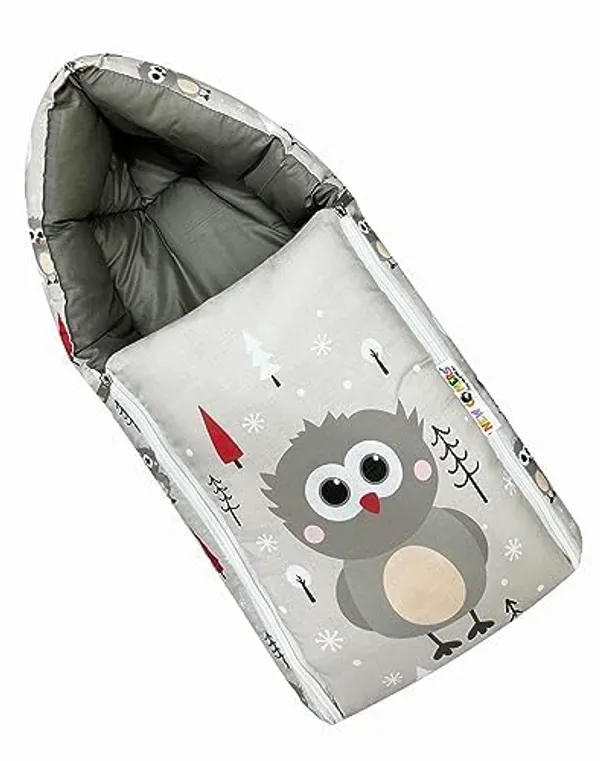 Grey_Pure_Cotton_Breathable_Sleeping_Bag_With_Smooth_Zipper_Carry_Nest_Bedding_For_Newborn_Baby