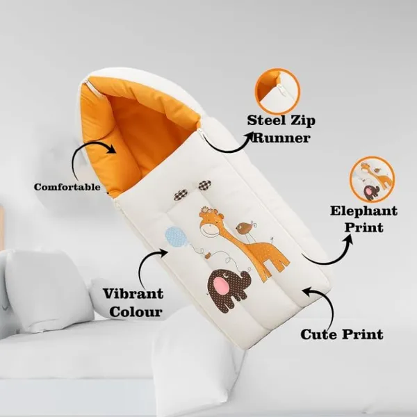 Orange_Pure_Cotton_Breathable_Sleeping_Bag_With_Smooth_Zipper_Carry_Nest_Bedding_For_Newborn_Baby