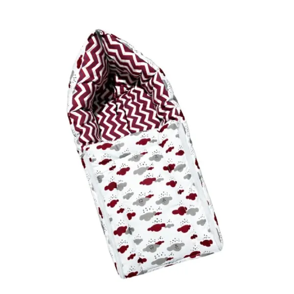 Maroon_Pure_Cotton_Breathable_Sleeping_Bag_With_Smooth_Zipper_Carry_Nest_Bedding_For_Newborn_Baby
