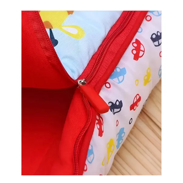 Red_Pure_Cotton_Breathable_Sleeping_Bag_With_Smooth_Zipper_Carry_Nest_Bedding_For_Newborn_Baby