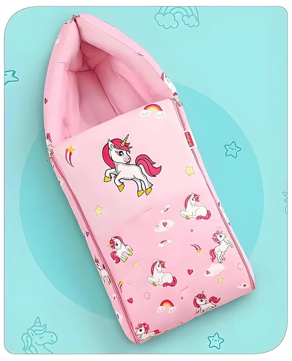 Light_Pink_Pure_Cotton_Breathable_Sleeping_Bag_With_Smooth_Zipper_Carry_Nest_Bedding_For_Newborn_Baby