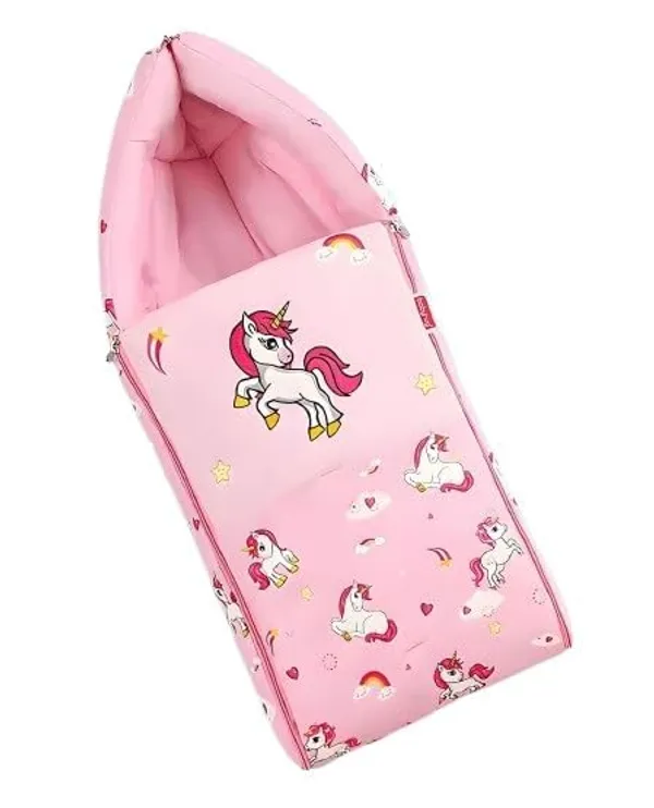 Light_Pink_Pure_Cotton_Breathable_Sleeping_Bag_With_Smooth_Zipper_Carry_Nest_Bedding_For_Newborn_Baby