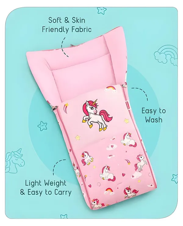Light_Pink_Pure_Cotton_Breathable_Sleeping_Bag_With_Smooth_Zipper_Carry_Nest_Bedding_For_Newborn_Baby