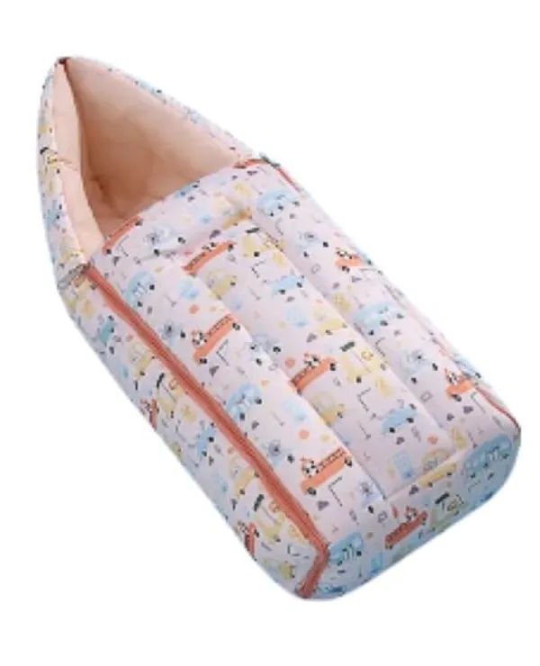 White_Pure_Cotton_Breathable_Sleeping_Bag_With_Smooth_Zipper_Carry_Nest_Bedding_For_Newborn_Baby