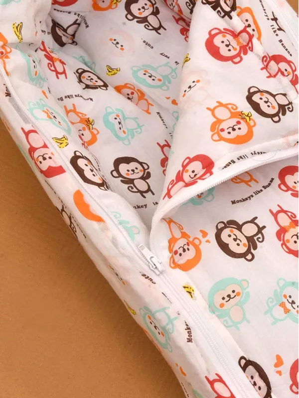 White_Pure_Cotton_Breathable_Sleeping_Bag_With_Smooth_Zipper_Carry_Nest_Bedding_For_Newborn_Baby