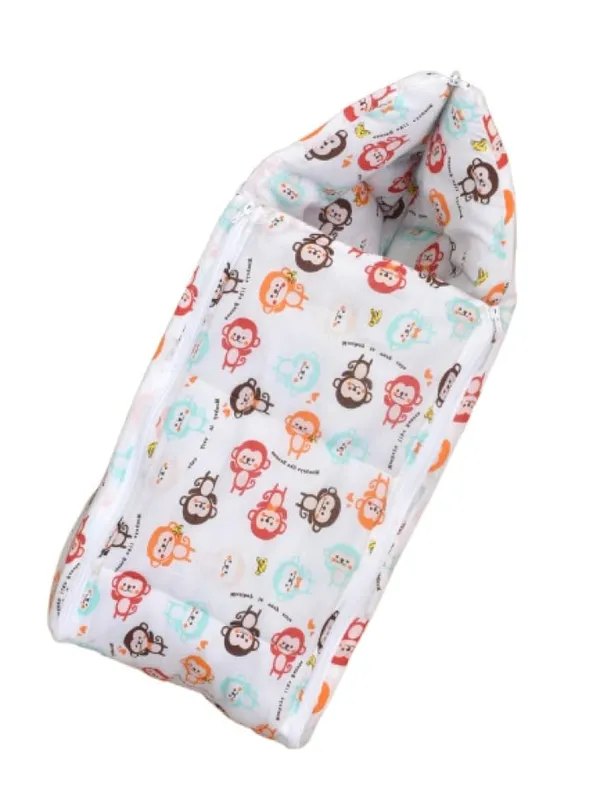 White_Pure_Cotton_Breathable_Sleeping_Bag_With_Smooth_Zipper_Carry_Nest_Bedding_For_Newborn_Baby