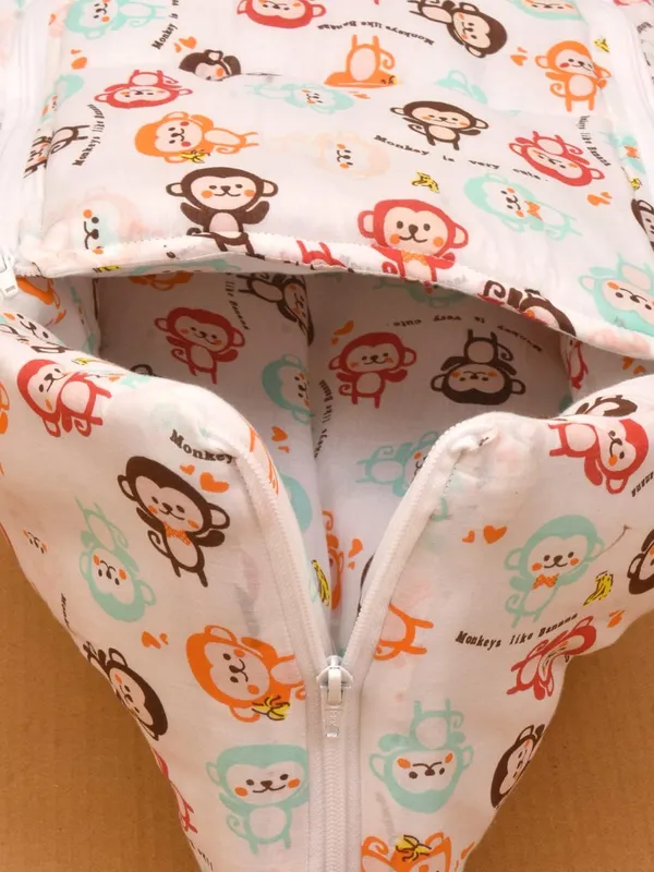 White_Pure_Cotton_Breathable_Sleeping_Bag_With_Smooth_Zipper_Carry_Nest_Bedding_For_Newborn_Baby