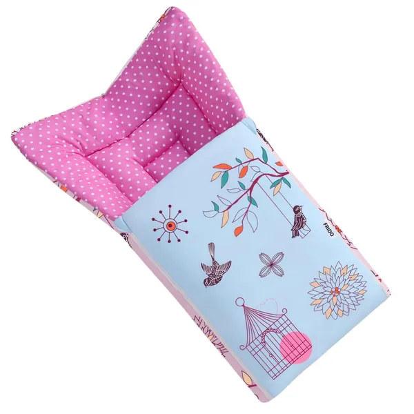 Pink_Pure_Cotton_Breathable_Sleeping_Bag_With_Smooth_Zipper_Carry_Nest_Bedding_For_Newborn_Baby