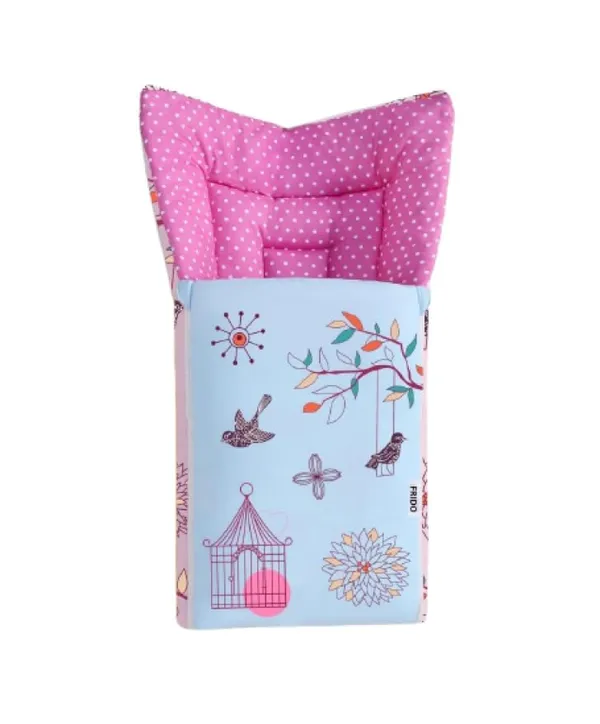 Pink_Pure_Cotton_Breathable_Sleeping_Bag_With_Smooth_Zipper_Carry_Nest_Bedding_For_Newborn_Baby