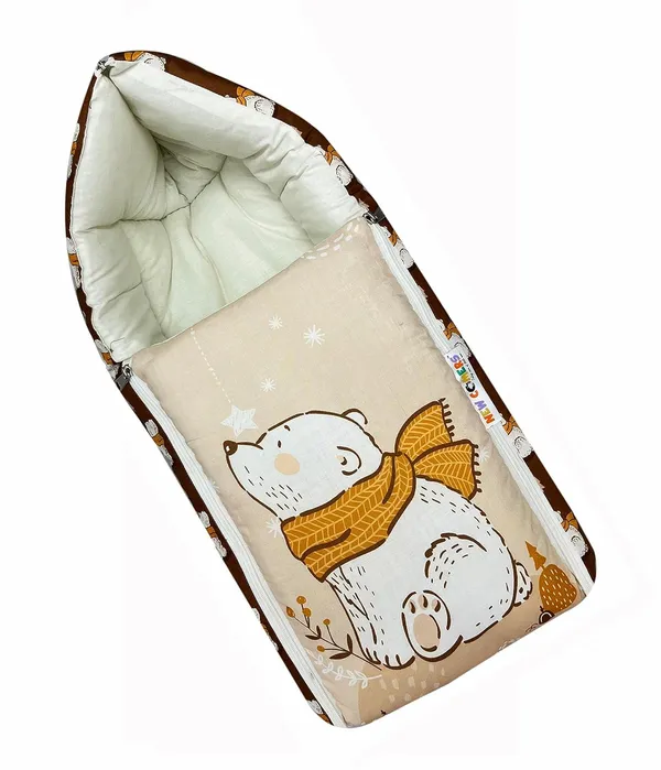 Brown_Pure_Cotton_Breathable_Sleeping_Bag_With_Smooth_Zipper_Carry_Nest_Bedding_For_Newborn_Baby