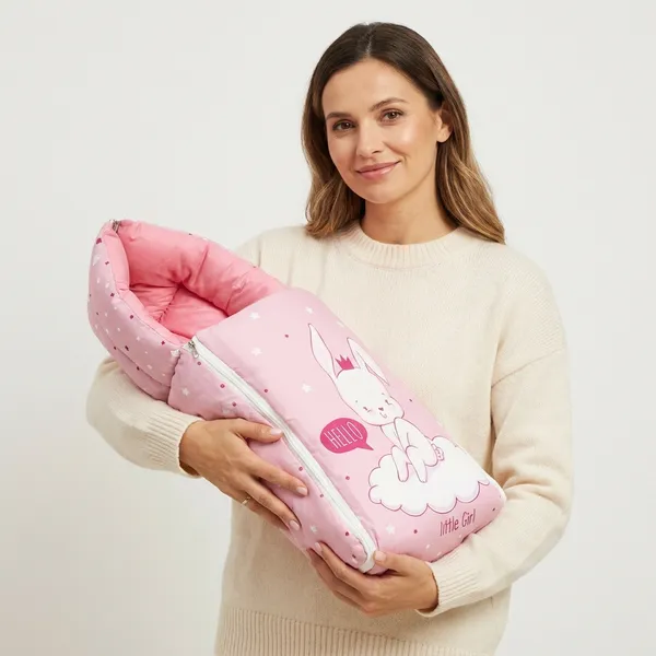 Pink_Pure_Cotton_Breathable_Sleeping_Bag_With_Smooth_Zipper_Carry_Nest_Bedding_For_Newborn_Baby
