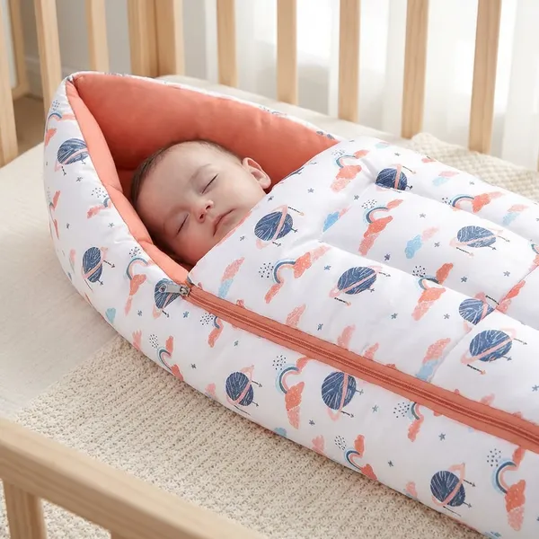 White_Pure_Cotton_Breathable_Sleeping_Bag_With_Smooth_Zipper_Carry_Nest_Bedding_For_Newborn_Baby