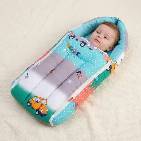 Blue_Pure_Cotton_Breathable_Sleeping_Bag_With_Smooth_Zipper_Carry_Nest_Bedding_For_Newborn_Baby