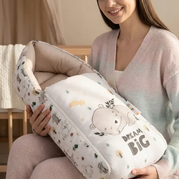 White_Pure_Cotton_Breathable_Sleeping_Bag_With_Smooth_Zipper_Carry_Nest_Bedding_For_Newborn_Baby