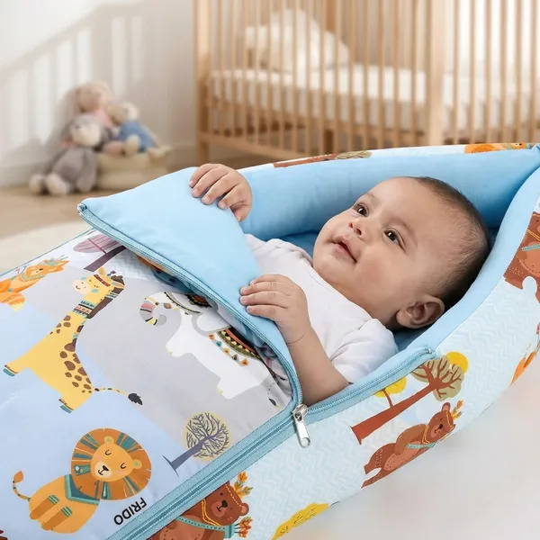 Blue_Pure_Cotton_Breathable_Sleeping_Bag_With_Smooth_Zipper_Carry_Nest_Bedding_For_Newborn_Baby