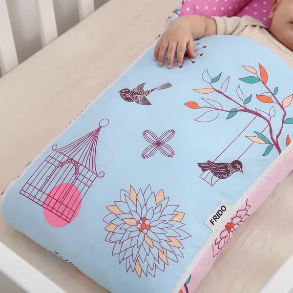 Pink_Pure_Cotton_Breathable_Sleeping_Bag_With_Smooth_Zipper_Carry_Nest_Bedding_For_Newborn_Baby
