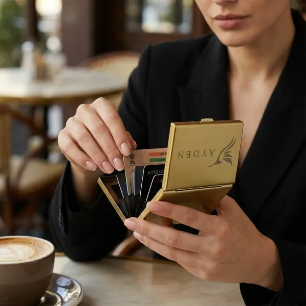 Golden_Metal_Card_Holder_For_Unisex