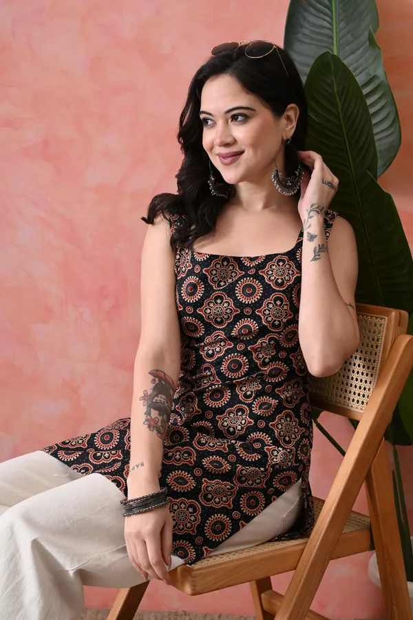 Multicolor_Cotton_Mandala_Print_Kurti_For_Women