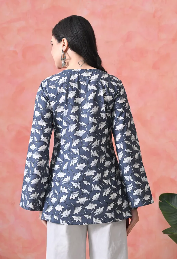 Grey_Cotton_Floral_Print_Kurti_For_Women