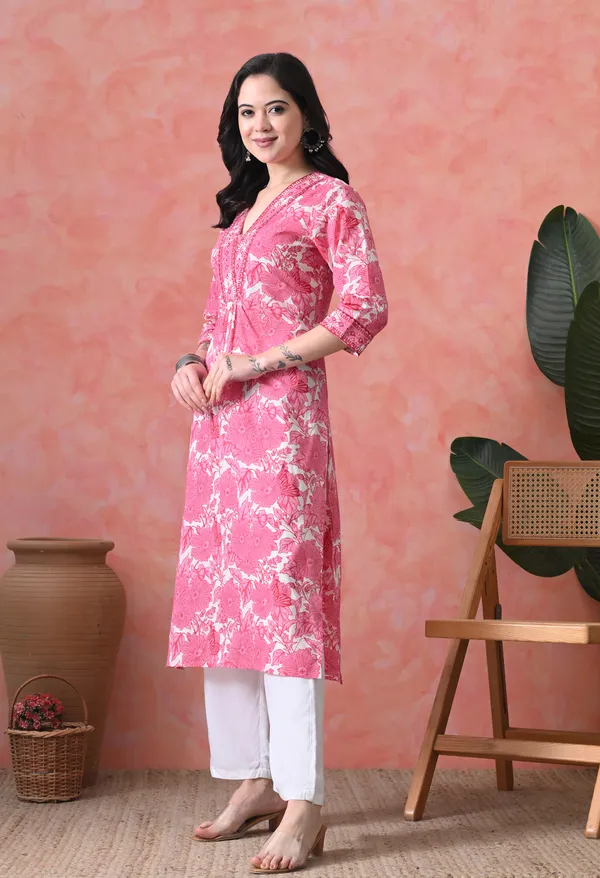 Pink_Cotton_Floral_Embroidered_Kurta_For_Women