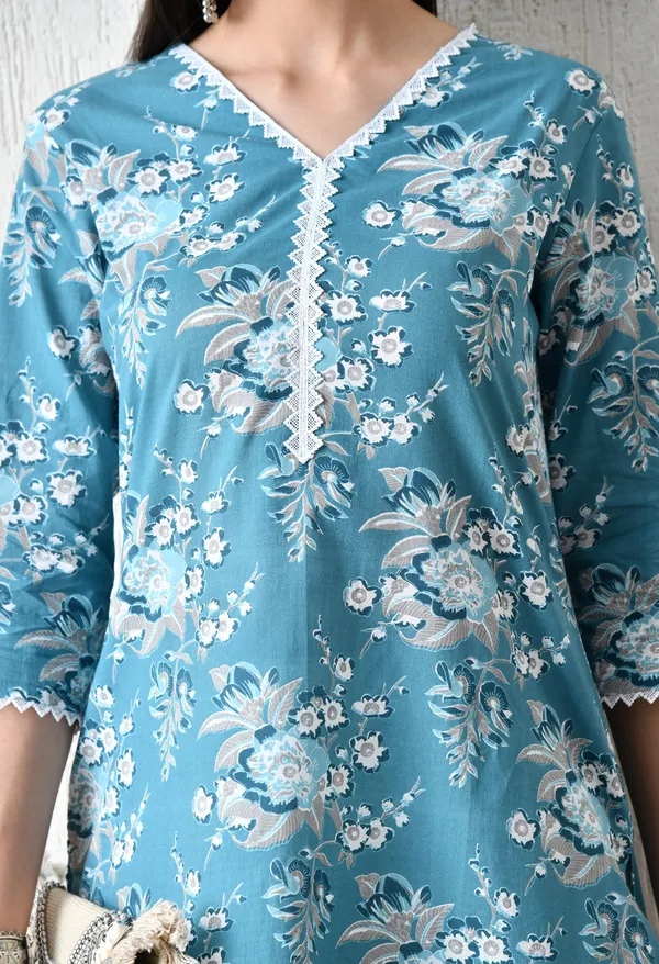 Sea_Green_Cotton_Floral_Embroidered_and_Printed_Kurta_For_Women