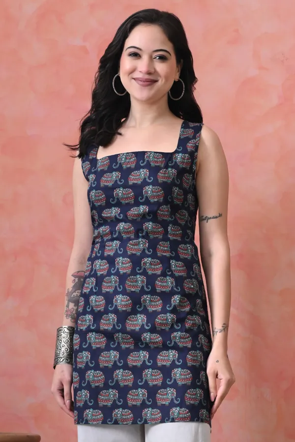 Blue_Cotton_Printed_Premium_Kurti_For_Women