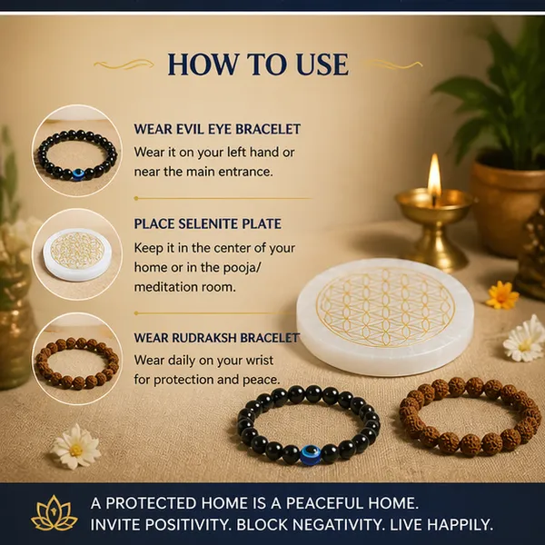Home_Protection_&_Peace_Combo_–_Evil_Eye_Bracelet_+_Selenite_Plate_+_5_Mukhi_Rudraksh_Bracelet
