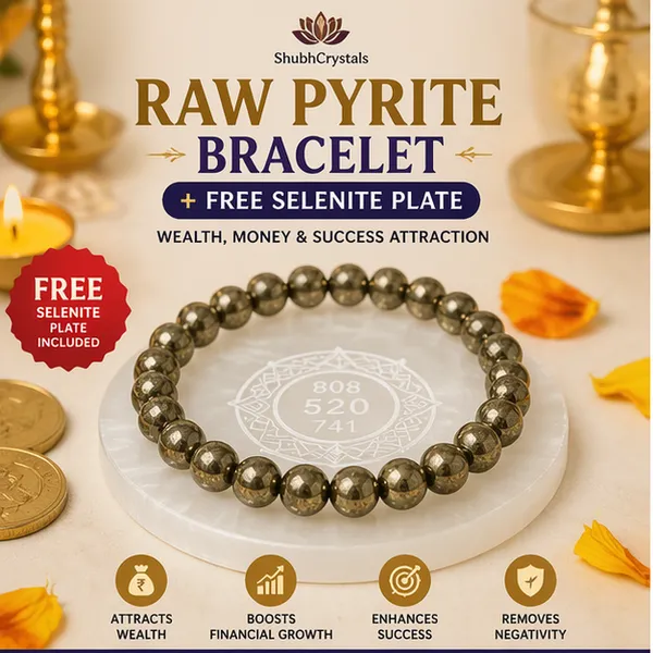 Raw_Pyrite_Bracelet_+_FREE_Selenite_Plate_–_Wealth,_Money_&_Success_Attraction