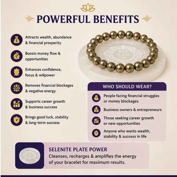 Raw_Pyrite_Bracelet_+_FREE_Selenite_Plate_–_Wealth,_Money_&_Success_Attraction