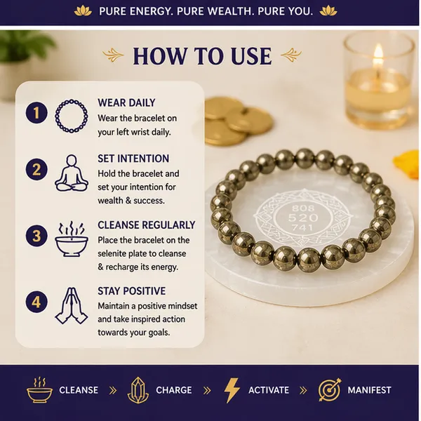 Raw_Pyrite_Bracelet_+_FREE_Selenite_Plate_–_Wealth,_Money_&_Success_Attraction