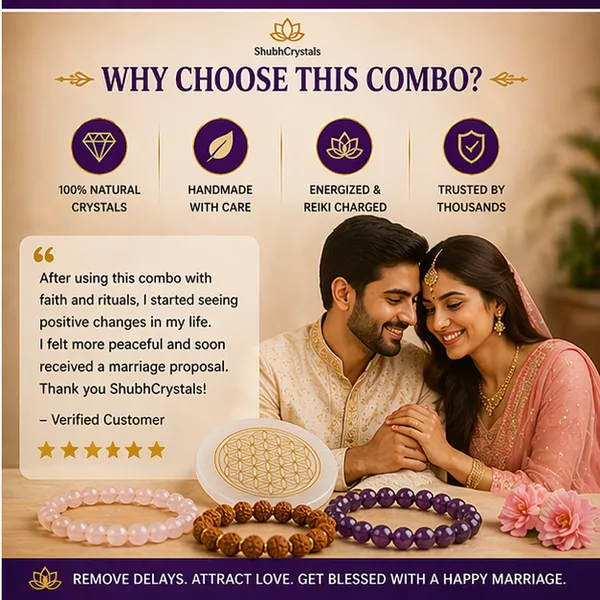 Marriage_Delay_Remedy_Combo_–_Love_&_Commitment_Activation_(Rose_Quartz_Bracelet_+_5_Mukhi_Rudraksh_Bracelet_+_Amethyst_Bracelet)