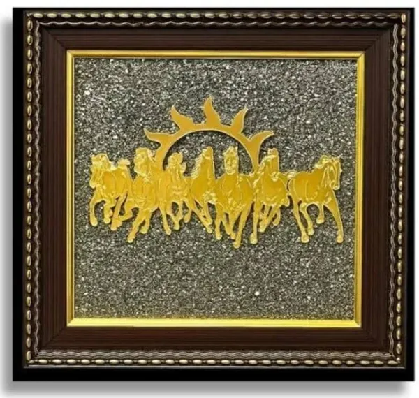 7_Horses_On_Raw_Pyrite_Frame_-_Career_Growth,_Success_And_Wealth_Vastu_Decor_|_Golden