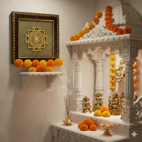 7_Horses_On_Raw_Pyrite_Frame_With_Shree_Yantra_Pyrite_Frame_-_Career_And_Wealth_|_Pack_of_2