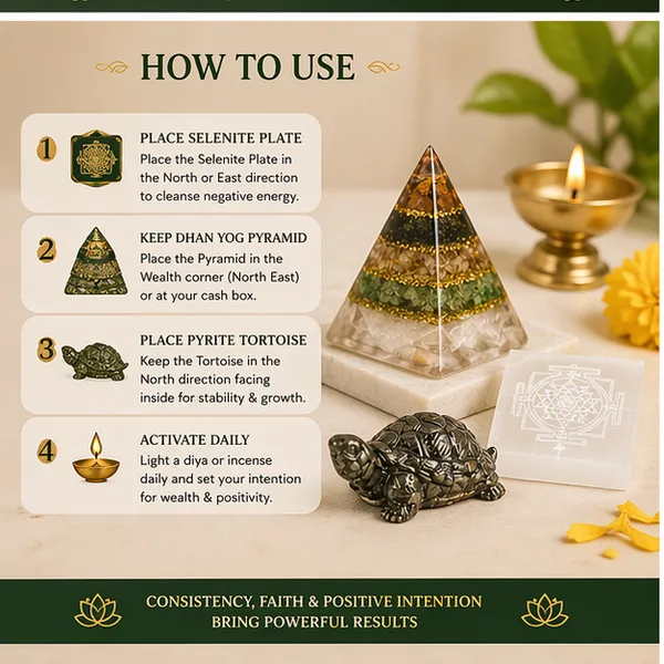 Home_Wealth_Vastu_Combo_–_Selenite_Plate_+_Pyrite_Tortoise_+_Dhan_Yog_Pyramid