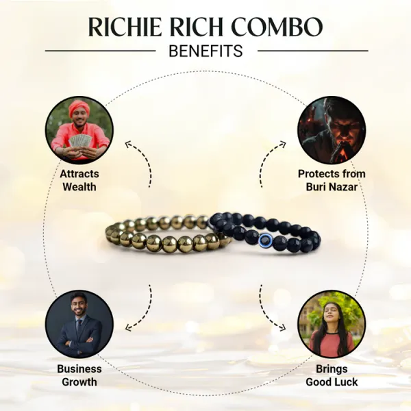 Richie_Rich_Combo_-_Pyrite_Bracelet_And_Evil_Eye_Bracelet_|_Money_And_Nazar_Protection_|_Black_And_Golden_Pack_of_2