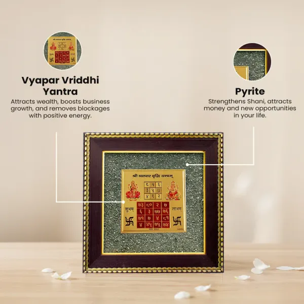 Raw_Pyrite_Frame_With_Vyapar_Vridhi_Yantra_-_Business_Growth_And_Trade_Success_|_Golden_Pack_of_1